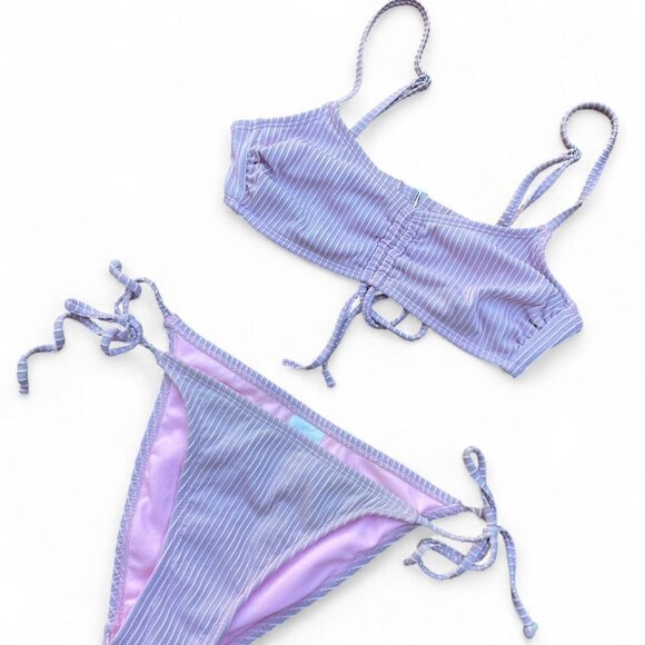 ♡︎ striped sparkle pink bikini set ♡︎ - Picture 2 of 6